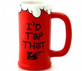 I'd Tap That Ceramic Beer Stein Tankard
